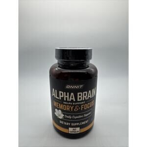Onnit Labs Alpha Brain Memory & Focus Bottle 30 Capsules Caps Sealed
